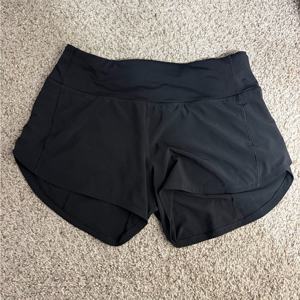 Black Lululemon speed up shorts size 6